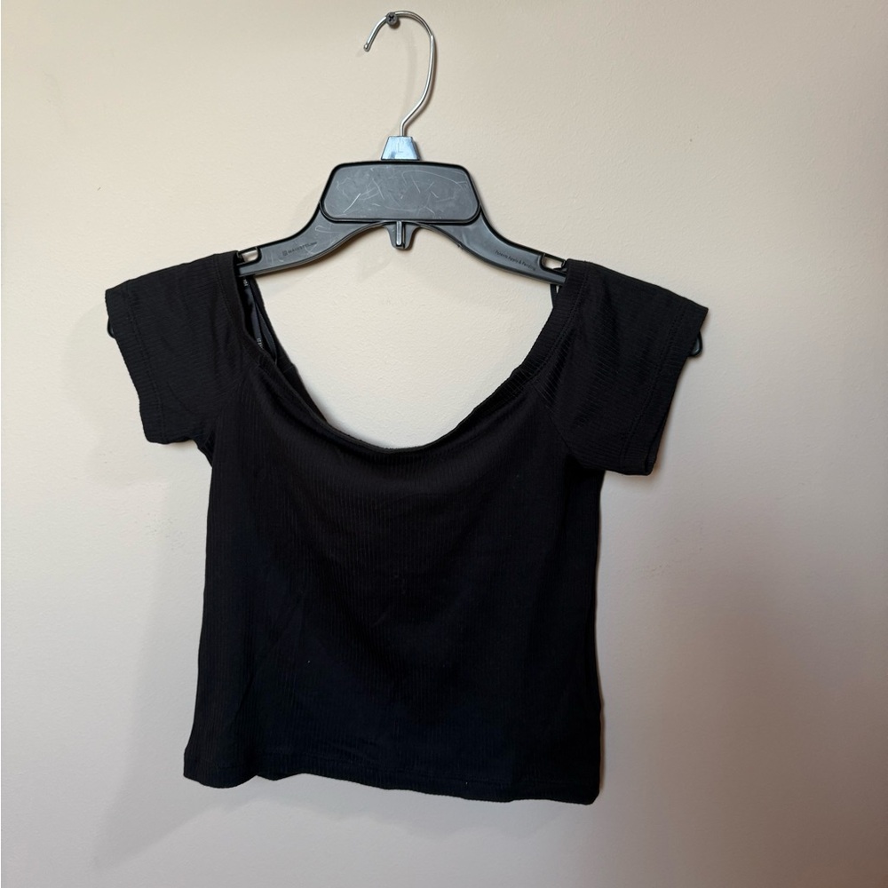 Forever 21 Black Ribbed Crop Top